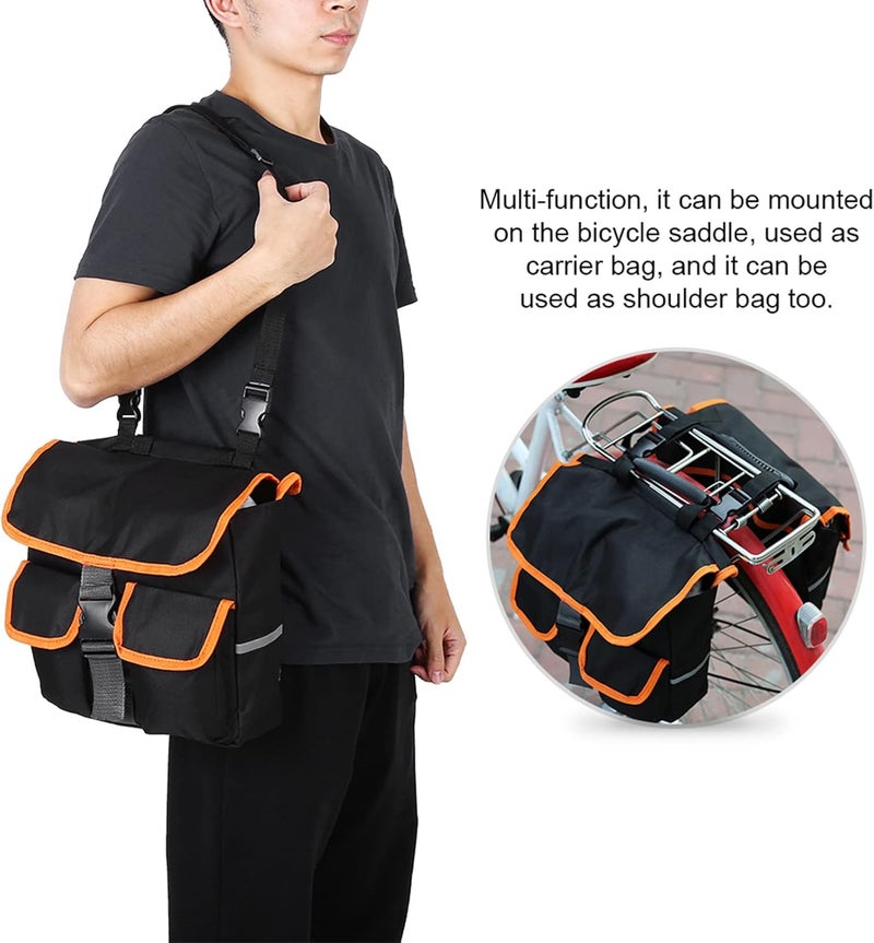 woobles Bike Bag, Outdoor Cycling Detachable Bike Saddle Bags for Rear Rack with Carrying Handle and Large Pockets, Waterproof Bicycle Trunk Pannier Carrier Bag - Image 2